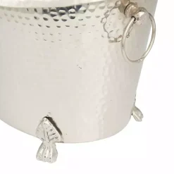 Kirklands Home Hammered Metal Footed Wine Bucket Silver Best