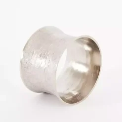Kirklands Home Hammered Metal Napkin Rings, Set of 4 Silver New