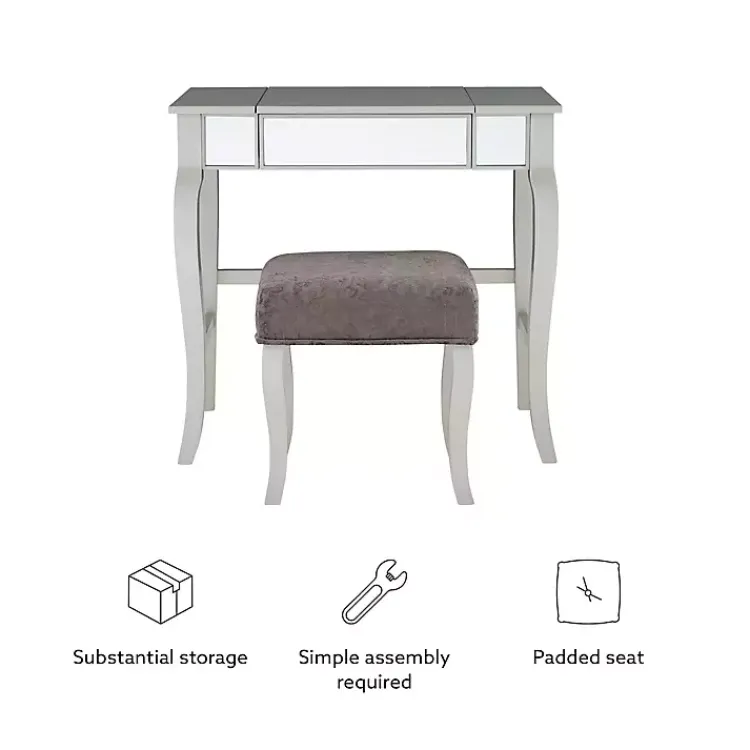 Kirklands Home Silver Harper Flip-Top 2-pc. Vanity Set Gray Discount