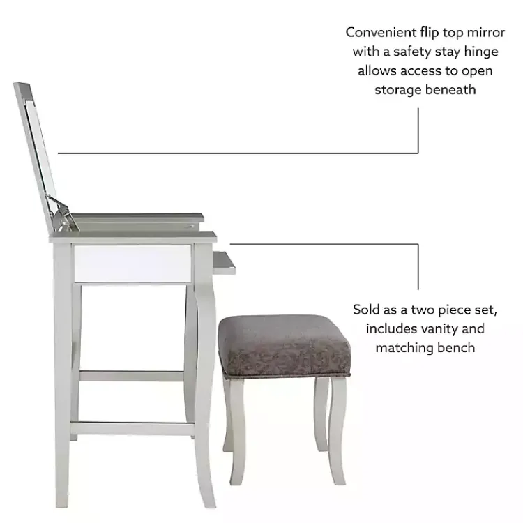 Kirklands Home Silver Harper Flip-Top 2-pc. Vanity Set Gray Discount
