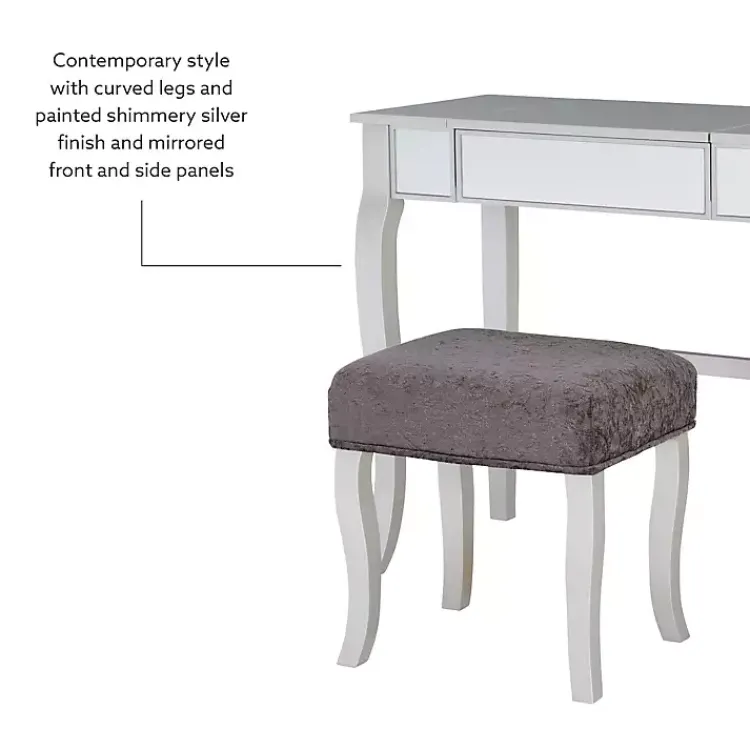 Kirklands Home Silver Harper Flip-Top 2-pc. Vanity Set Gray Discount