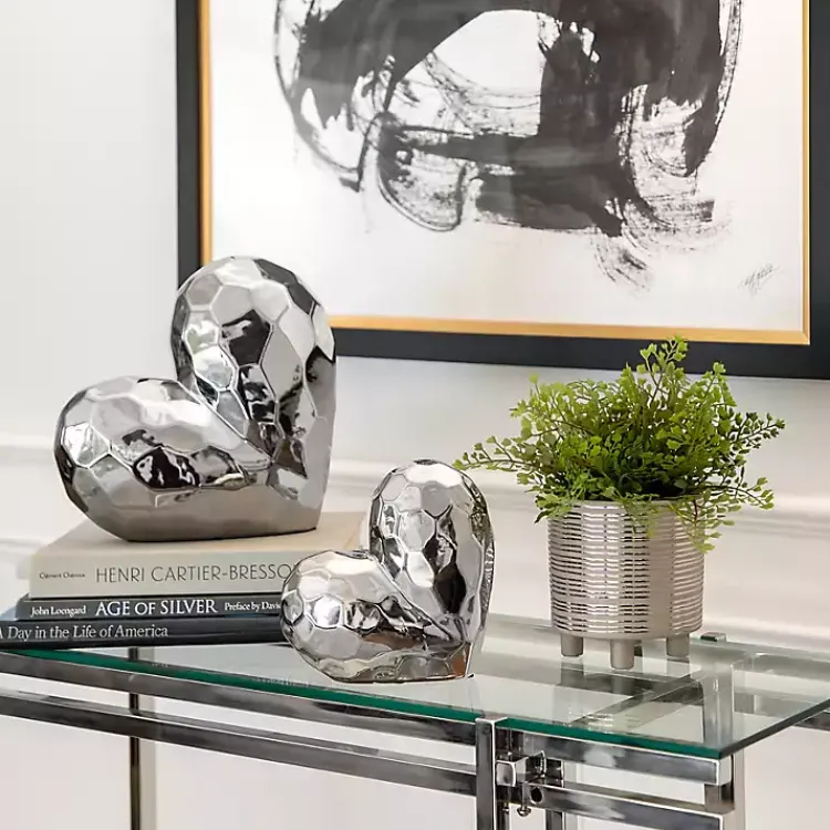 Statues & Figurines>Kirklands Home Heart Figurine SIlver