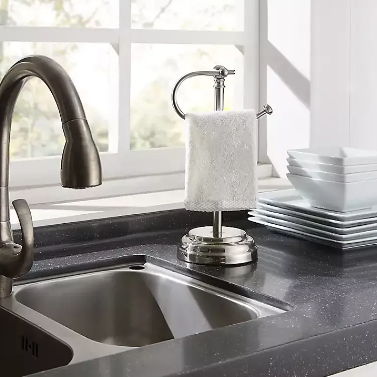Kirklands Home Hook Countertop Towel Holder Silver Outlet