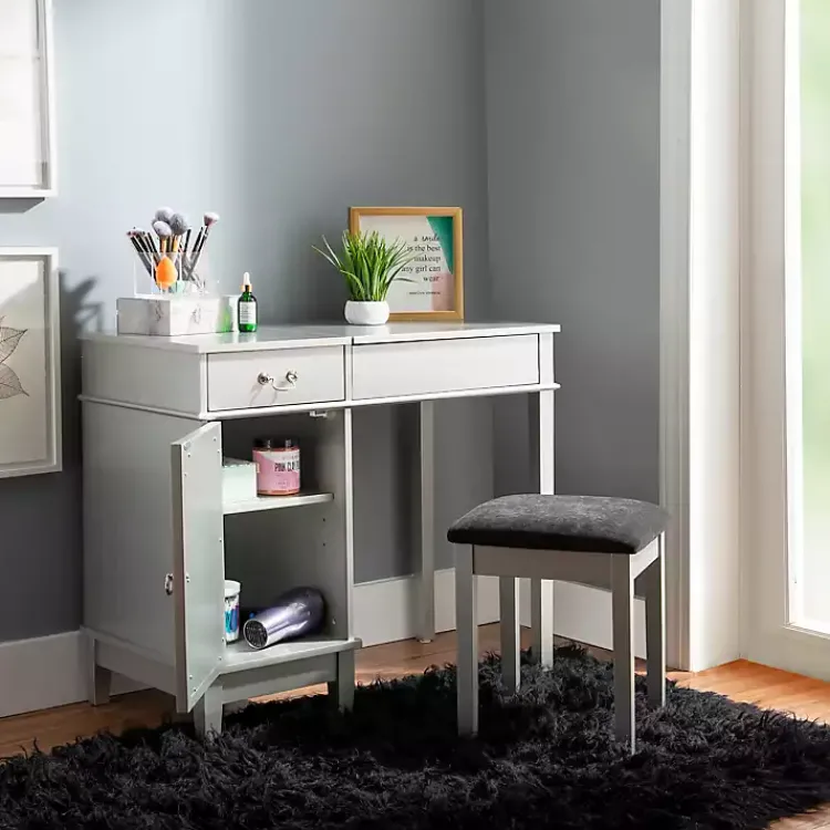 Kirklands Home Silver Lattice Ella 2-pc. Vanity Set Gray Discount