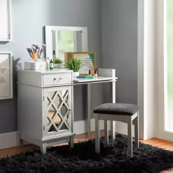 Kirklands Home Silver Lattice Ella 2-pc. Vanity Set Gray Discount
