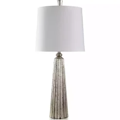 Kirklands Home Silver Leaf Slender Table Lamp White Clearance