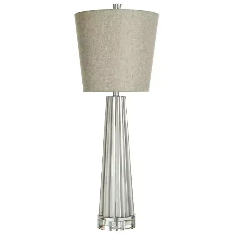 Kirklands Home Silver Leaf Tapered Buffet Lamp Tan Clearance