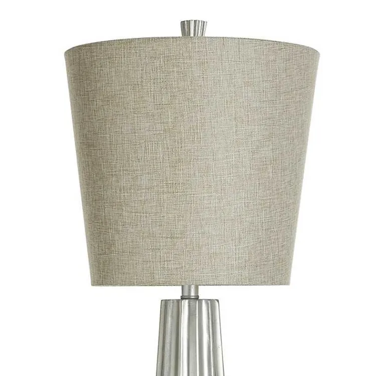 Kirklands Home Silver Leaf Tapered Buffet Lamp Tan Clearance