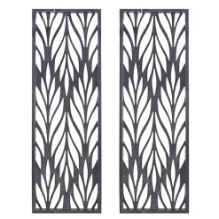 Kirklands Home Silver Madison Park Florian Wall Plaques, Set of 2 Gray