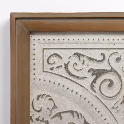 Kirklands Home Silver Medallion Metal and Wood Wall Plaque Clearance