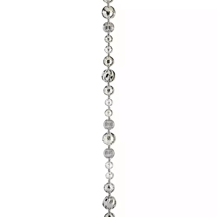 Christmas Tree Decorations>Kirklands Home Mercury Ball Tree Garland Silver