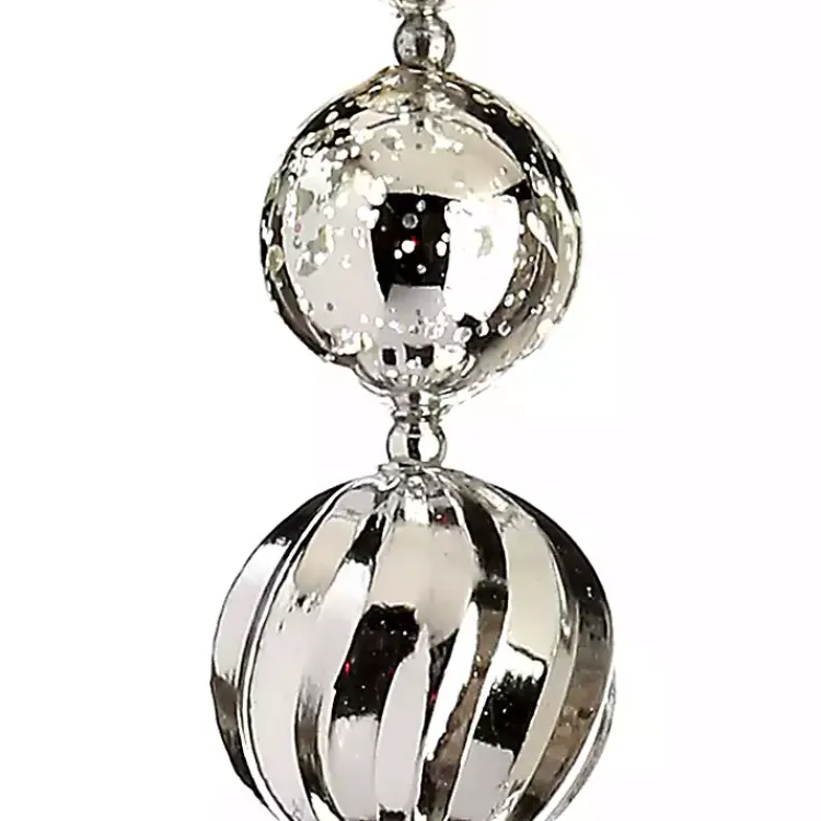 Christmas Tree Decorations>Kirklands Home Mercury Ball Tree Garland Silver