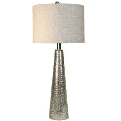 Kirklands Home Silver Mercury Glass Cone Table Lamp White Best