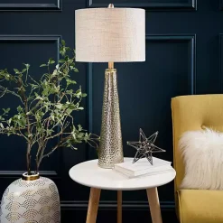 Kirklands Home Silver Mercury Glass Cone Table Lamp White Best