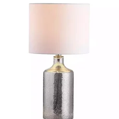 Kirklands Home Silver Mercury Glass Cylinder Table Lamp White Best
