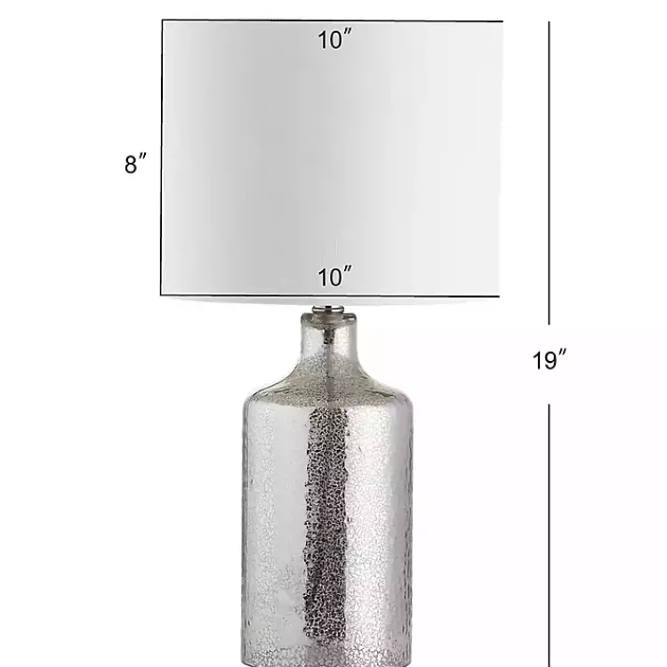 Kirklands Home Silver Mercury Glass Cylinder Table Lamp White Best