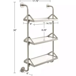 Kirklands Home Metal and Glass 3-Tier Wall Shelf Silver Clearance