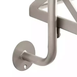 Kirklands Home Metal and Glass 3-Tier Wall Shelf Silver Clearance