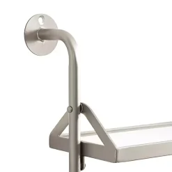 Kirklands Home Metal and Glass 3-Tier Wall Shelf Silver Clearance
