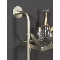 Kirklands Home Metal and Glass 3-Tier Wall Shelf Silver Clearance