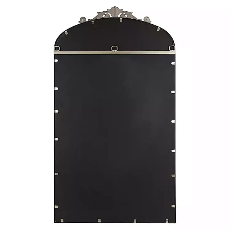 Kirklands Home Silver Metal Arch Ornate Crown Wall Mirror Discount