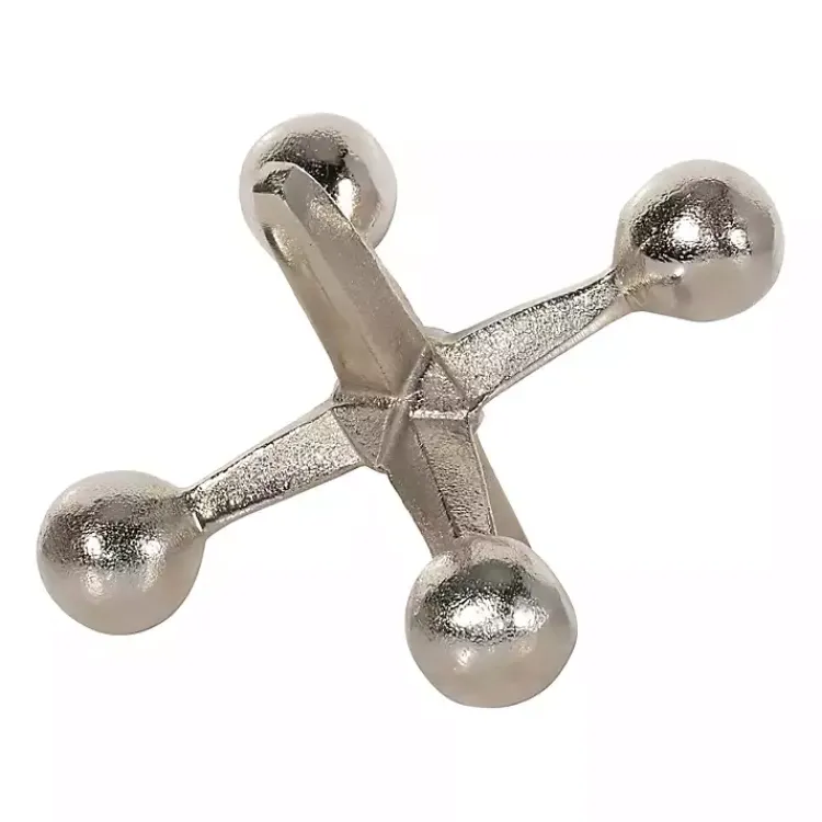 Statues & Figurines>Kirklands Home Metal Jack Sculpture Silver