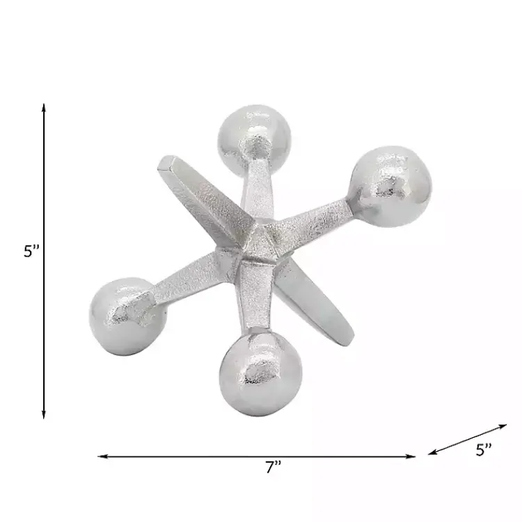 Statues & Figurines>Kirklands Home Metal Jack Sculpture Silver