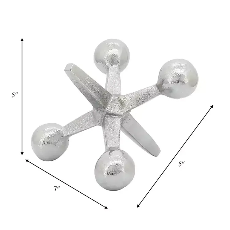 Statues & Figurines>Kirklands Home Metal Jack Sculpture Silver