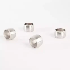 Kirklands Home Silver Metal Round Napkin Rings, Set of 4 Outlet