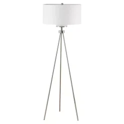 Kirklands Home Silver Metal Tripod Floor Lamp White Outlet