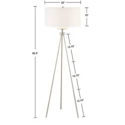 Kirklands Home Silver Metal Tripod Floor Lamp White Outlet