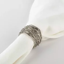 Kirklands Home Metal Twine Napkin Rings, Set of 4 Silver Clearance