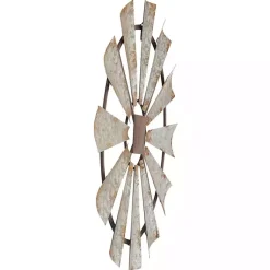 Kirklands Home Metal Windmill Wall Plaque Silver Clearance
