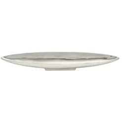 Decorative Trays>Kirklands Home Metallic Canoe Tray Silver