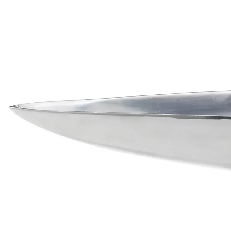 Decorative Trays>Kirklands Home Metallic Canoe Tray Silver