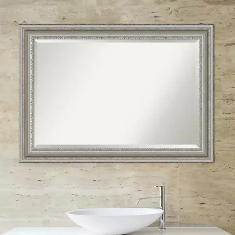 Kirklands Home Silver Patina Scallop Framed Mirror, 30x42 in. Sale