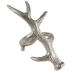 Kirklands Home Reindeer Antler Napkin Rings, Set of 4 Silver New