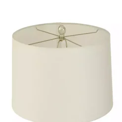 Kirklands Home Silver Ribbed Glass Table Lamp White New