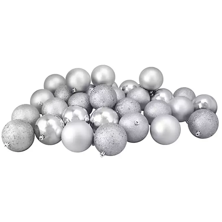 Christmas Ornaments>Kirklands Home Shatterproof Ball Ornaments, Set of 32 Silver