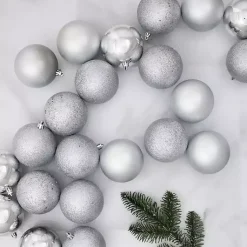 Christmas Ornaments>Kirklands Home Shatterproof Ball Ornaments, Set of 32 Silver