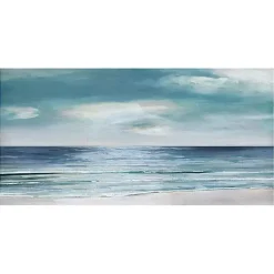 Kirklands Home Silver Shore Canvas Art Print Blue Clearance