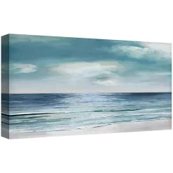 Kirklands Home Silver Shore Canvas Art Print Blue Clearance