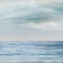 Kirklands Home Silver Shore Canvas Art Print Blue Clearance