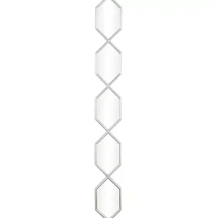 Kirklands Home Slim Stacked Hexagons Wall Mirror Silver New
