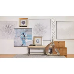 Kirklands Home Slim Stacked Hexagons Wall Mirror Silver New