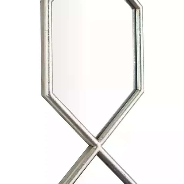 Kirklands Home Slim Stacked Hexagons Wall Mirror Silver New