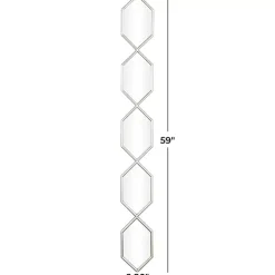Kirklands Home Slim Stacked Hexagons Wall Mirror Silver New