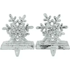 Christmas Stockings & Stocking Holders>Kirklands Home Silver Snowflake Stocking Holders, Set of 2