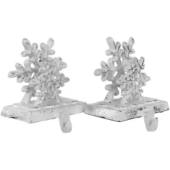 Christmas Stockings & Stocking Holders>Kirklands Home Silver Snowflake Stocking Holders, Set of 2