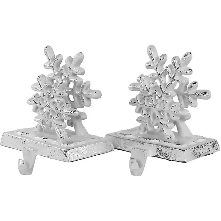 Christmas Stockings & Stocking Holders>Kirklands Home Silver Snowflake Stocking Holders, Set of 2